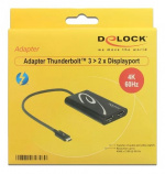 DeLOCK Adapter Thunderbolt™ 3 hann > 2 x DisplayPort hunn 4K 60 Hz