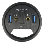 DeLOCK 3-port USB-hub på skrivebordet 1 x USB Type-C og 2 x USB Type-A +HD