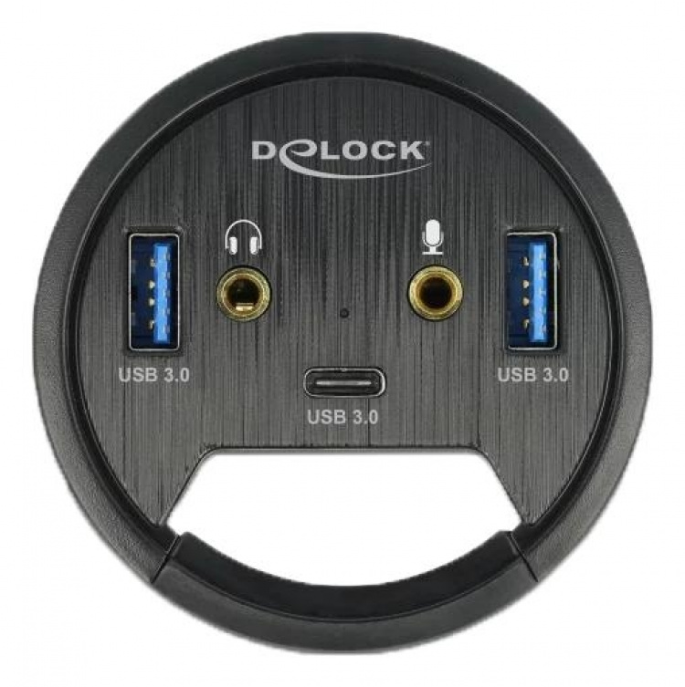 DeLOCK 3-port USB-hub på skrivebordet 1 x USB Type-C og 2 x USB Type-A +HD