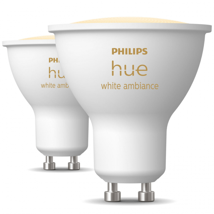 Philips Hue White Ambiance GU10 400lm 2-pakning