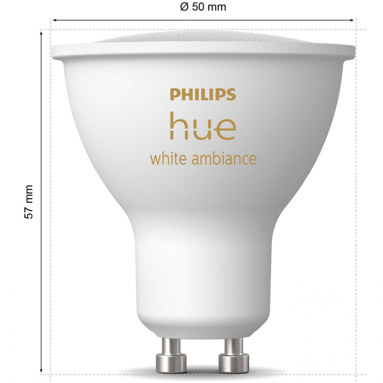 Philips Hue Hvit Ambiance GU10 400lm 3-pakning