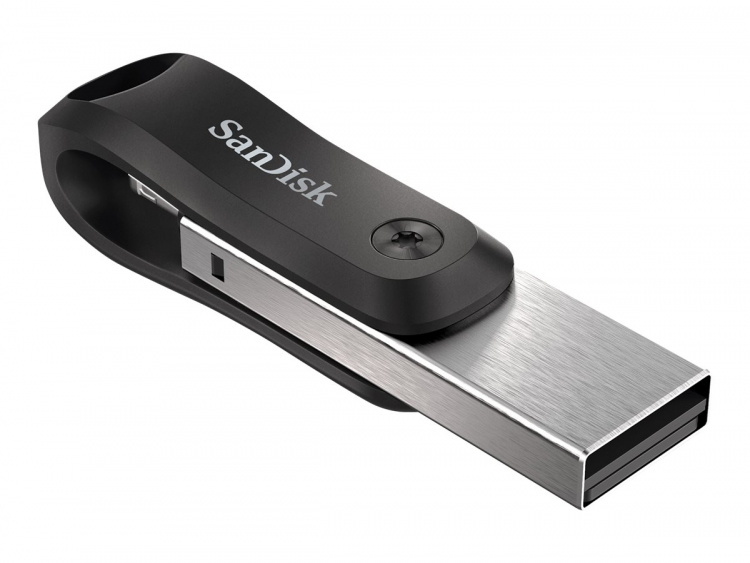 SanDisk iXpand Go 64 GB USB 3.0 / Apple Lightning Svart Sølv