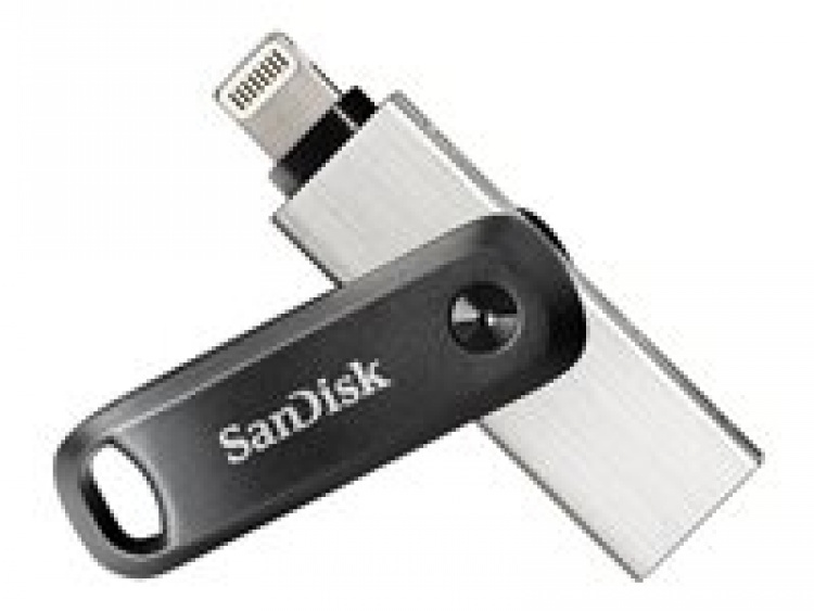 SanDisk iXpand Go 64 GB USB 3.0 / Apple Lightning Svart Sølv