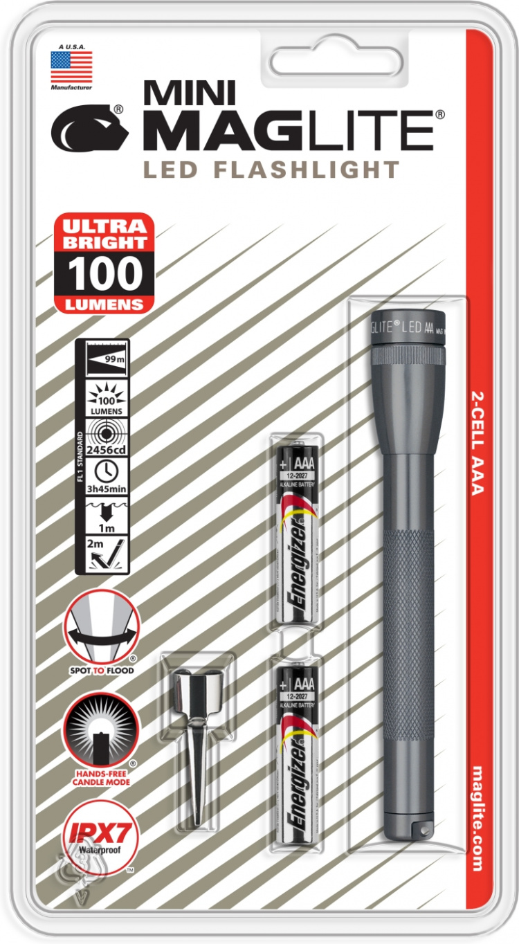 Maglite Maglite Mini AAA LED-lommelykt, grå Maglite Maglite Mini AAA LED-lommelykt, grå