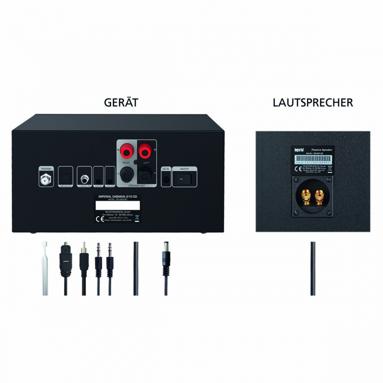 imperial DABMAN i310 CD Hybrid micro Hi-Fi System DAB+ / FM / Internett / Bluetooth Svart
