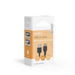Nedis USB-kabel | USB 2.0 | USB-A Han | USB-A Hun | 480 Mbps | Nikkel belagt | 0.20 m | Rund | PVC | Sort | Boks Nedis USB-kabel | USB 2.0 | USB-A Han | USB-A Hun | 480 Mbps | Nikkel belagt | 0.20 m | Rund | PVC | Sort | Boks