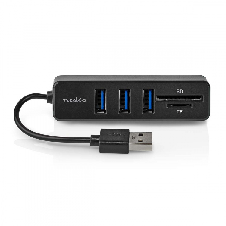 Nedis USB-hub | 1x USB-A | 3x USB A Female | 5-Port port(s) | USB 2.0 | USB-Strøm | SD & MicroSD Nedis USB-hub | 1x USB-A | 3x USB A Female | 5-Port port(s) | USB 2.0 | USB-Strøm | SD & MicroSD