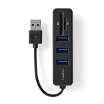 Nedis USB-hub | 1x USB-A | 3x USB A Female | 5-Port port(s) | USB 2.0 | USB-Strøm | SD & MicroSD Nedis USB-hub | 1x USB-A | 3x USB A Female | 5-Port port(s) | USB 2.0 | USB-Strøm | SD & MicroSD
