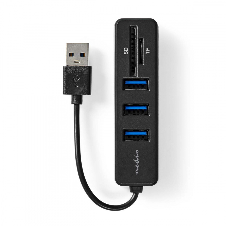 Nedis USB-hub | 1x USB-A | 3x USB A Female | 5-Port port(s) | USB 2.0 | USB-Strøm | SD & MicroSD Nedis USB-hub | 1x USB-A | 3x USB A Female | 5-Port port(s) | USB 2.0 | USB-Strøm | SD & MicroSD
