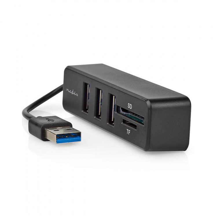 Nedis USB-hub | 1x USB-A | 3x USB A Female | 5-Port port(s) | USB 2.0 | USB-Strøm | SD & MicroSD Nedis USB-hub | 1x USB-A | 3x USB A Female | 5-Port port(s) | USB 2.0 | USB-Strøm | SD & MicroSD