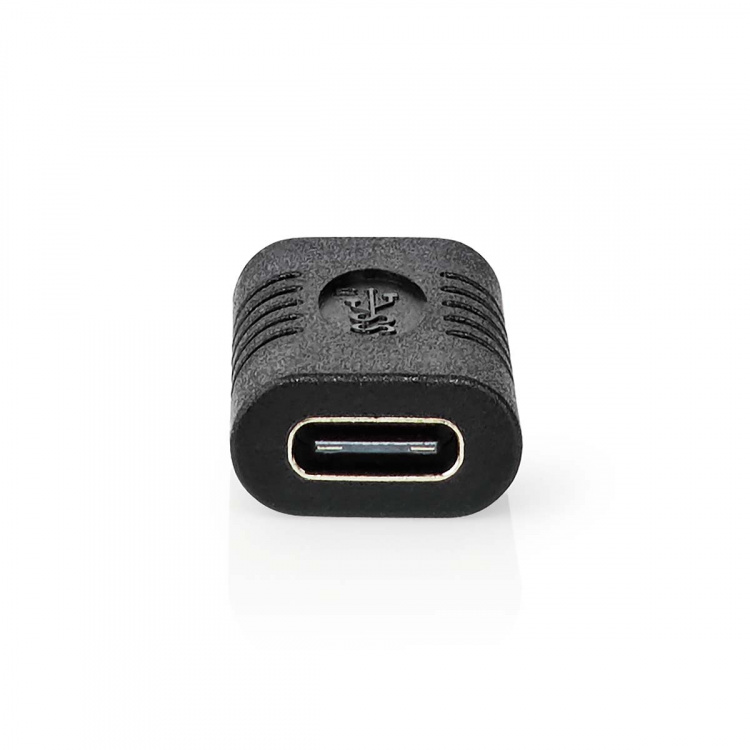 Nedis USB-C™ Adapter | USB 3.2 Gen 2 | USB-C™ Hunn | USB-C™ Hunn | 4K@60Hz | 10 Gbps | Rund | Nikkel belagt | Sort | Boks