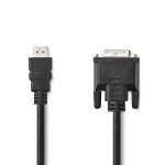 Nedis HDMI™ Cable | HDMI ™ -kontakt | DVI-D 24+1-Pin Han | 1080p | Nikkel belagt | 3.00 m | Rett | PVC | Sort | Label Nedis HDMI™ Cable | HDMI ™ -kontakt | DVI-D 24+1-Pin Han | 1080p | Nikkel belagt | 3.00 m | Rett | PVC | Sort | Label