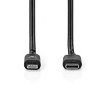 Nedis Lightning Kabel | USB 2.0 | Apple Lightning 8-Pinners | USB-C™ Hann | 480 Mbps | Nikkel belagt | 1.00 m | Rund | PVC | Sort | Label