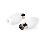 Nedis IEC (koaks) Connector | Rett | Hunn | Nikkel belagt | 75 Ohm | Skrue | Kabeltilførselsdiameter: 7.0 mm | Metall / PVC | Hvit | 2 stk. | Boks Nedis IEC (koaks) Connector | Rett | Hunn | Nikkel belagt | 75 Ohm | Skrue | Kabeltilførselsdiameter: 7.0 mm | Metall / PVC | Hvit | 2 stk. | Boks