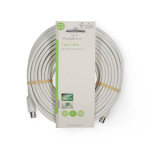 Nedis Coax Cable | IEC (Coax) Han | IEC (Coax) Hun | Nikkel belagt | 90 dB | 75 Ohm | Dobbelt skjermet | 15.0 m | Rund | PVC | Hvit | Label