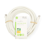 Nedis Coax Cable | IEC (Coax) Han | IEC (Coax) Hun | Nikkel belagt | 120 dB | 75 Ohm | Quad skjermet | 10.0 m | Rund | PVC | Hvit | Label
