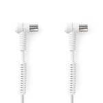 Nedis Coax Cable | IEC (Coax) Han | IEC (Coax) Hun | Nikkel belagt | 120 dB | 75 Ohm | Quad skjermet | 10.0 m | Rund | PVC | Hvit | Label