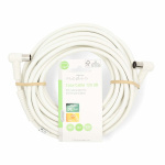 Nedis Coax Cable | IEC (Coax) Han | IEC (Coax) Hun | Nikkel belagt | 120 dB | 75 Ohm | Quad skjermet | 10.0 m | Rund | PVC | Hvit | Label