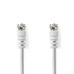 Nedis Satellite & Antennekabel | F Han | F Han | Nikkel belagt | 75 Ohm | Dobbelt skjermet | 3.00 m | Rund | PVC | Hvit | Label