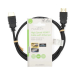 Nedis High Speed HDMI ™ kabel med Ethernet | HDMI ™ -kontakt | HDMI ™ -kontakt | 4K@60Hz | ARC | 18 Gbps | 1.00 m | Rund | PVC | Sort | Label Nedis High Speed HDMI ™ kabel med Ethernet | HDMI ™ -kontakt | HDMI ™ -kontakt | 4K@60Hz | ARC | 18 Gbps | 1.00 m | Rund | PVC | Sort | Label