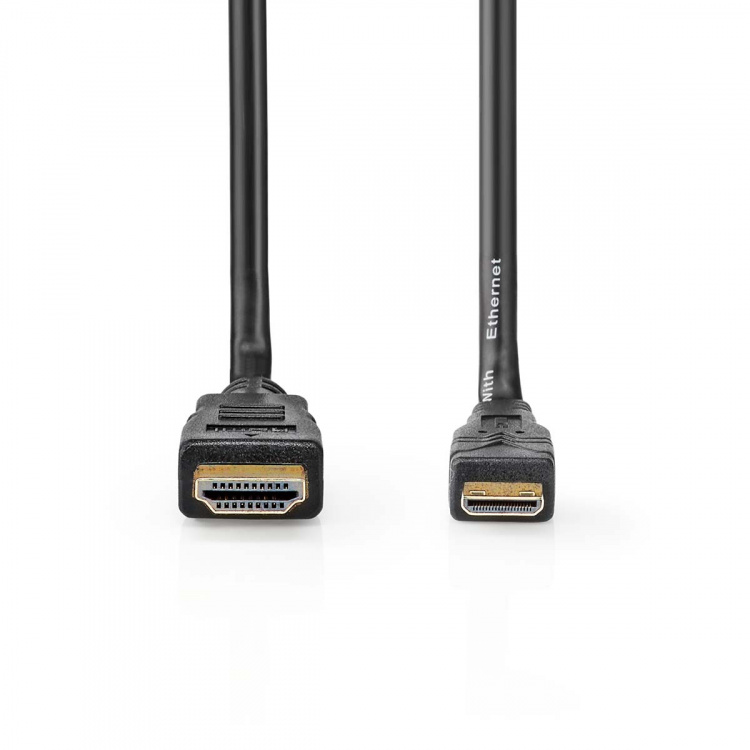 Nedis High Speed HDMI ™ kabel med Ethernet | HDMI ™ -kontakt | HDMI ™ minikontakt | 4K@30Hz | 10.2 Gbps | 3.00 m | Rund | PVC | Sort | Label Nedis High Speed HDMI ™ kabel med Ethernet | HDMI ™ -kontakt | HDMI ™ minikontakt | 4K@30Hz | 10.2 Gbps | 3.00 m | Rund | PVC | Sort | Label