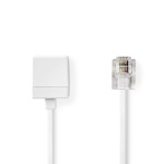 Nedis Telecom skjøtekabel | RJ11 Han | RJ11 Hun | 10.0 m | Kabelutforming: Flatt | Plettering: Gull belagt | Kabeltype: RJ11 | Hvit | Label Nedis Telecom skjøtekabel | RJ11 Han | RJ11 Hun | 10.0 m | Kabelutforming: Flatt | Plettering: Gull belagt | Kabeltype: RJ11 | Hvit | Label