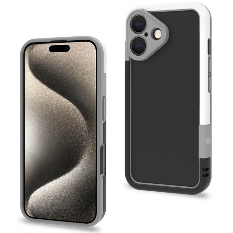 Celly Støtfanger iPhone 16 svart/hvit