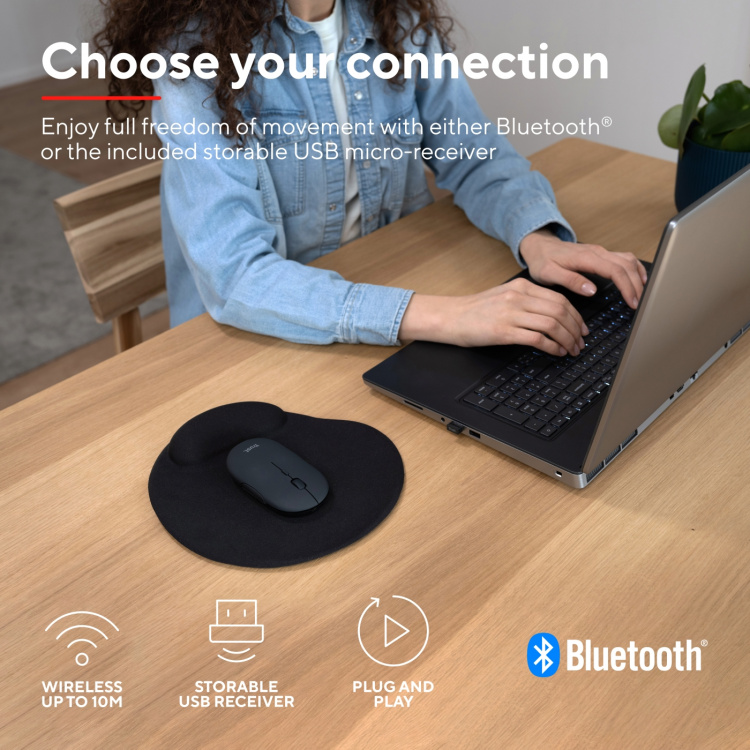 Trust Puck oppladbar trådløs mus Svart Trust Puck oppladbar trådløs mus Svart