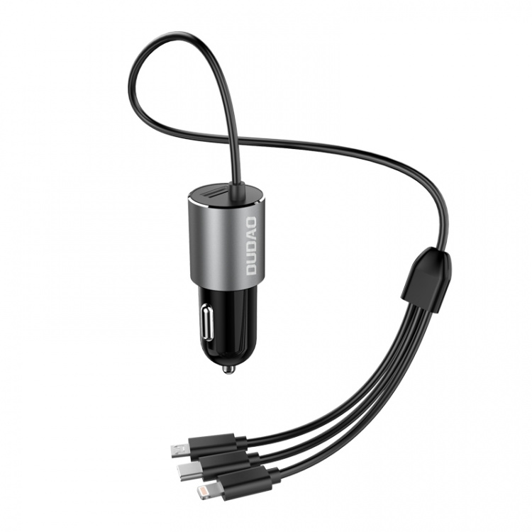 Dudao R5ProN car adapter 17Watt Lightning/USB-C/USB Micro 1m