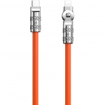 Dudao L24CL USB-C to angled Lightning cable 30W 1m 180° rotation orange