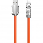 Dudao L24AL USB-A to angled Lightning cable 30W 1m 180° rotation orange