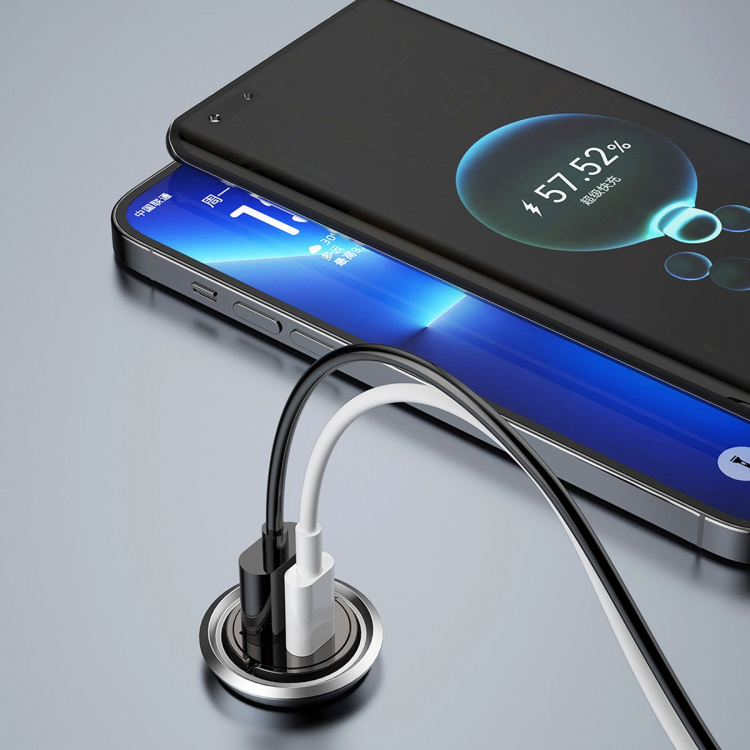 Dudao R3MAX Car Charger 48Watt 1xUSB-A + 1xUSB-C