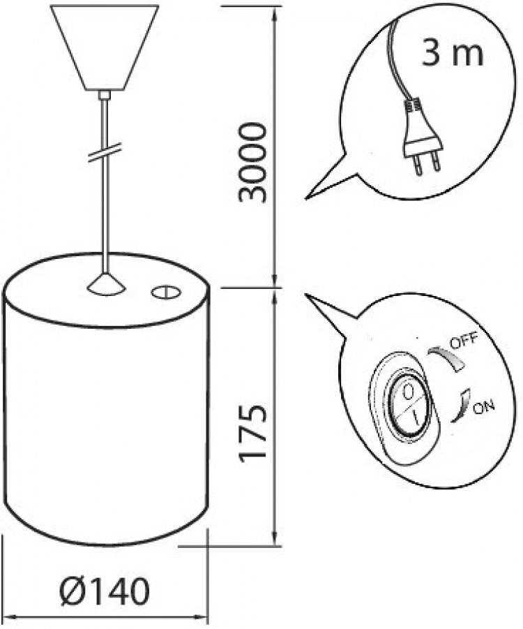 Airam Fiora pendel plantelampe, E27, hvit kropp Airam Fiora pendel plantelampe, E27, hvit kropp
