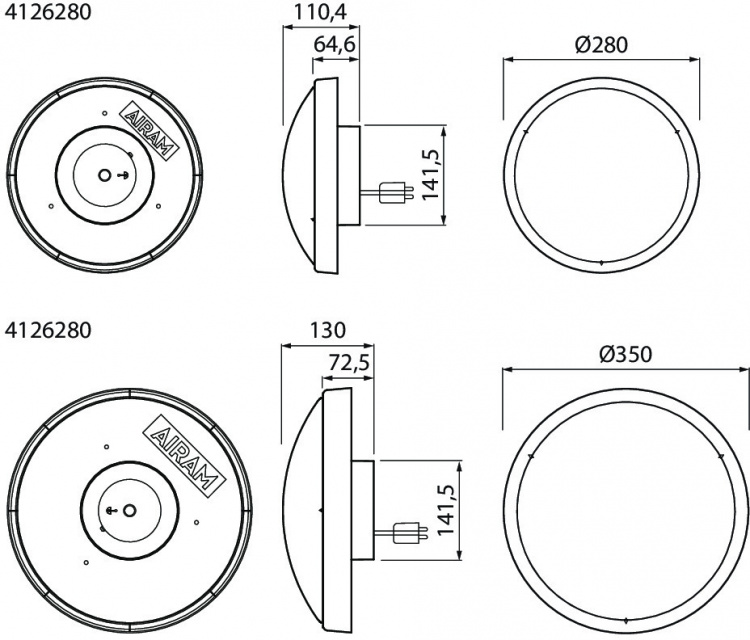 Airam Zeo Duo 280 Plafond, 850 lm, 12 W, med variabel lysfarge Airam Zeo Duo 280 Plafond, 850 lm, 12 W, med variabel lysfarge