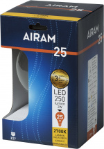 Airam Globe LED-kulepære, E27, 2700 K, 250 lm