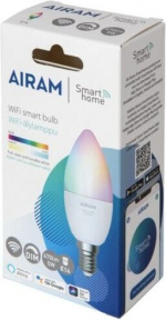 Airam SmartHome stearinlyslampe, E14, opal, 470 lm, RGBW, WiFi