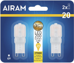 Airam LED-pære kuppel opal G9-pære 200 lm 2-pakning Airam LED-pære kuppel opal G9-pære 200 lm 2-pakning