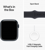 Apple Watch Series 9 (GPS) 45 mm midnattsblå aluminiumsdeksel og midnattsblå sportsrem, M/L (MR9A3)
