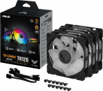 ASUS TUF Gaming TR 120 ARGB Reverse PWM-vifte, 120 mm, svart, 3-pk