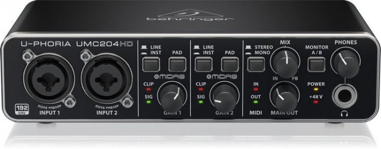 BEHRINGER U-Phoria UMC204HD lydkort for USB-buss