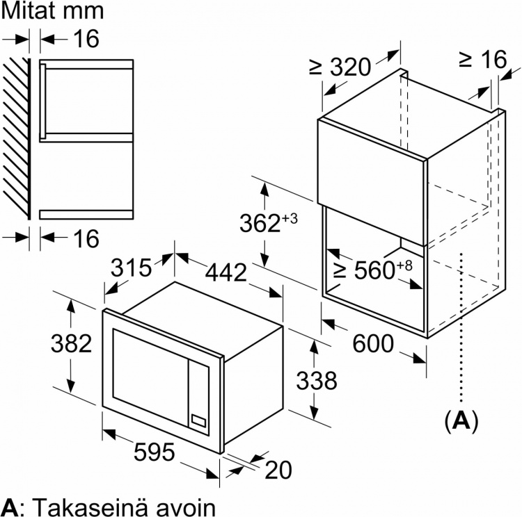 Bosch BFL623MS3 Serie 2 mikrobølgeovn, stål