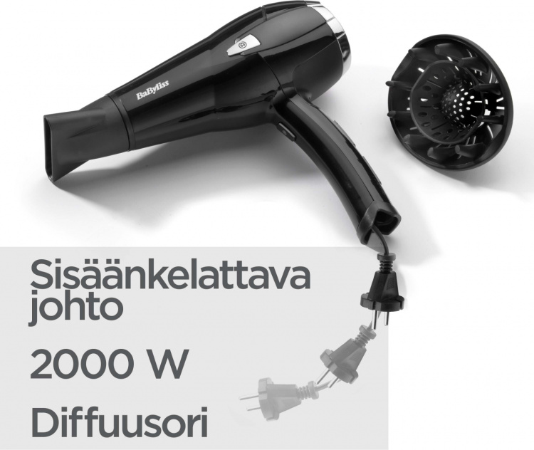 BaByliss D374DE Cordkeeper 2000 hårføner BaByliss D374DE Cordkeeper 2000 hårføner