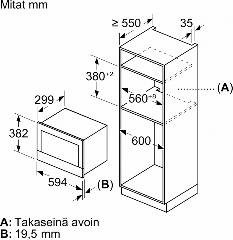 Bosch BFL7221B1 Serie 8 mikrobølgeovn, svart
