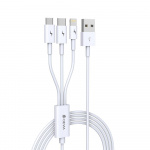 Devia kabel 3in1 Smart EC141 USB - Lightning + USB-C + MicroUSB 1,2 m 2A hvit