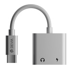 Devia adapter EC609 USB-C - USB-C (port) + USB-C (port) hvit