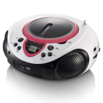 Lenco Bærbar FM-radio, CD- og USB-spiller Rosa Lenco Bærbar FM-radio, CD- og USB-spiller Rosa