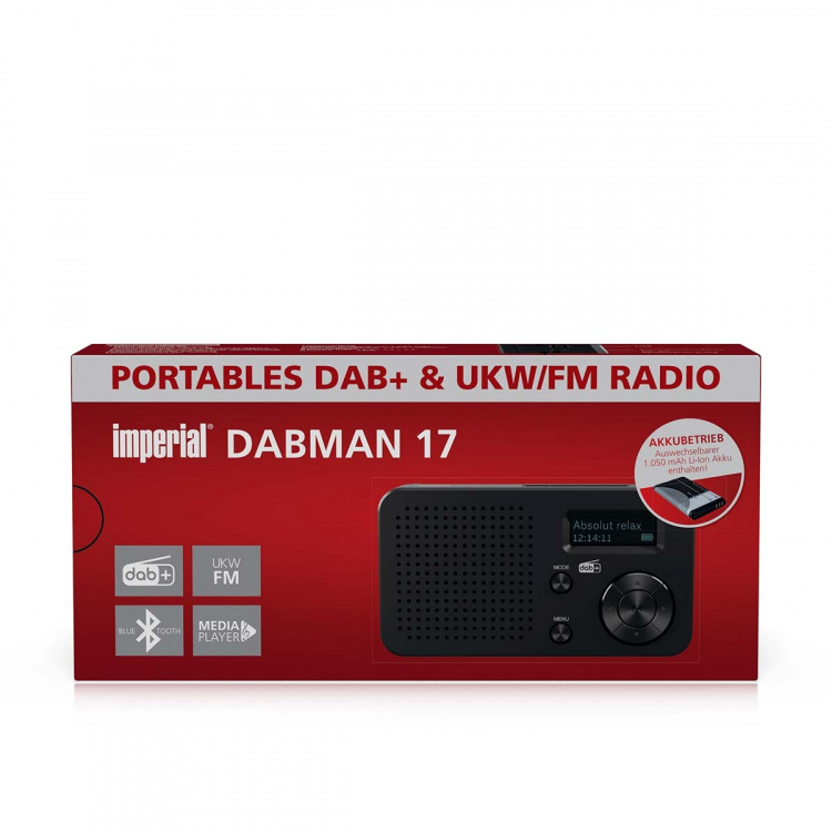 imperial DABMAN 17 bærbar DAB+/FM-radio med Bluetooth svart