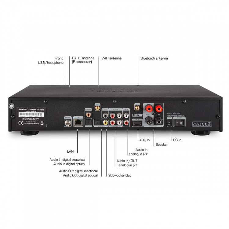 imperial DABMAN i560 CD Alt-i-ett HiFi-system med forsterker og CD-spiller DAB+ / FM / Internett / Bluetooth Svart imperial DABMAN i560 CD Alt-i-ett HiFi-system med forsterker og CD-spiller DAB+ / FM / Internett / Bluetooth Svart