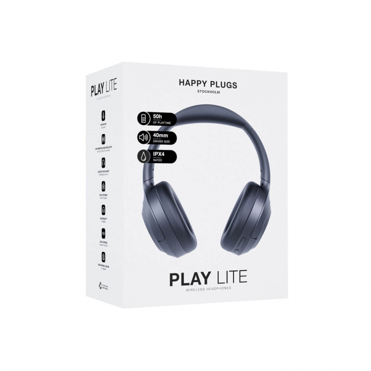 Happy Plugs Headphone Play Lite Over-Ear Wireless Black Happy Plugs Headphone Play Lite Over-Ear Wireless Black