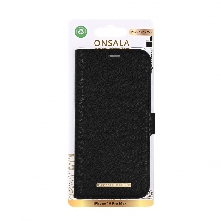 Onsala Eco Wallet 2 card Recycled MagSeries iPhone 16 Pro Max Black Onsala Eco Wallet 2 card Recycled MagSeries iPhone 16 Pro Max Black